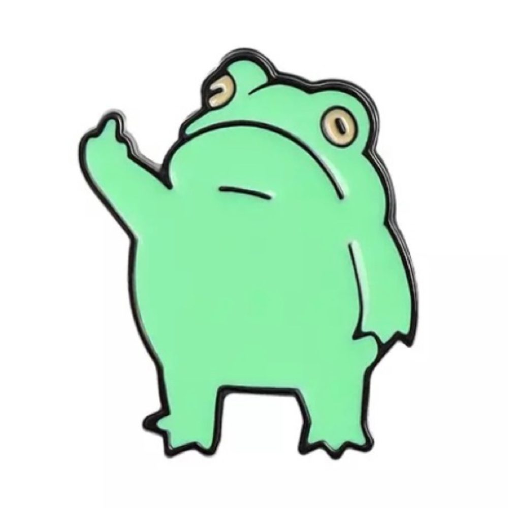 6/$30 F*ck You Frog Flipping The Bird Enamel Pin